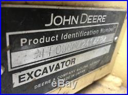 2004 John Deere 50C Mini Excavator with Cab & Hydraulic Thumb