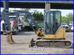 2012 John Deere 50D Mini Excavator A/C Cab Trackhoe Aux Hyd Blade Q/C bidadoo