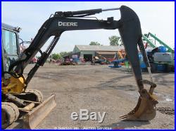 2012 John Deere 50D Mini Excavator A/C Cab Trackhoe Aux Hyd Blade Q/C bidadoo