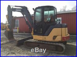 2012 John Deere 60D Hydraulic Midi Excavator with Cab Hydraulic Thumb Only 3200Hrs