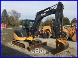 2012 John Deere 60D Hydraulic Midi Excavator with Cab Hydraulic Thumb Only 3200Hrs