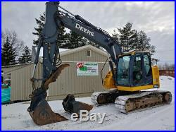 2014 John Deere 135G Excavator, Long Arm, Hyd Thumb, 2 Buckets, Pin Grabber