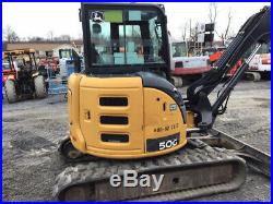 2015 John Deere 50G Hydraulic Mini Excavator with Cab Only 3800 Hours