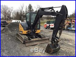 2015 John Deere 50G Hydraulic Mini Excavator with Cab Only 3800 Hours