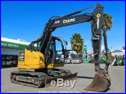 2015 John Deere 75G Mini Excavator Rubber Tracks A/C Cab Blade Aux Hyd bidadoo