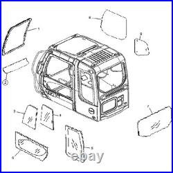 4602563R Front Lower Window Cab Glass Fits John Deere Hitachi Excavator