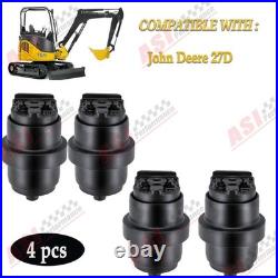 4x Bottom Roller Fits John Deere 27D Excavator Heavy Duty Undercarriage Black