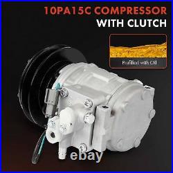 A/C Compressor with Clutch for John Deere Excavator 1B 1-Groove A4350336 20Y979311