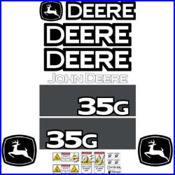 DEERE 35G Decals Kit Mini Excavator 3M & Orafol Vinyls 7yr Laminate