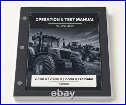 Diagnostic Manual fits John Deere 200CLC 230CLC 270CLC Excavator TM1930
