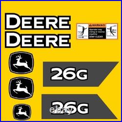 Fits 26G John Deere Excavator Replacement Decals
