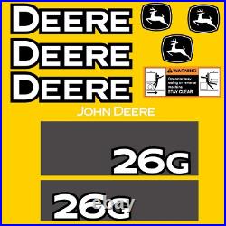 Fits 26g Deere Excavator Replacement Decal Sticker Outdoor Durable Laminate Fits 26g Deere Excavator Replacement Decal Sticker Outdoor Durable Laminate