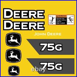 Fits 75g Deere Excavator Replacement Decal Sticker Outdoor Durable Laminate Fits 75g Deere Excavator Replacement Decal Sticker Outdoor Durable Laminate