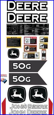 Fits JOHN DEERE 50G Decal Kit mini excavator 3M VINYL / FREE SHIPPING
