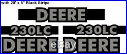 Fits John Deere 230LC Excavator Decal Set with 20' x 5 Black Stripe JD Decals