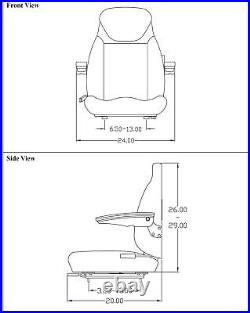 Fits John Deere Excavator Seat Assembly Fits Various Models Brown Cloth