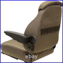 Fits John Deere Excavator Seat Assembly Fits Various Models Brown Cloth