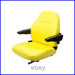 Fits John Deere Excavator Seat Assembly withArms Yellow Vinyl