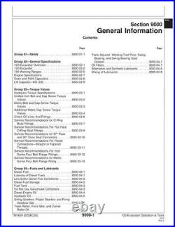 For John Deere 120 Excavator Operation Test Service Manual