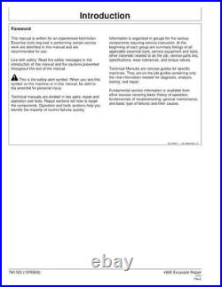 For John Deere 490e Excavator Repair Service Manual