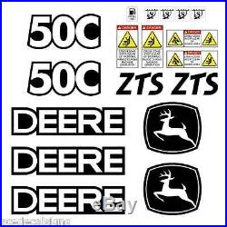JOHN DEERE 50C ZTS Mini Excavator DECALS Stickers SET