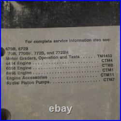 JOHN DEERE 670B 672B 770BH 770B 772B BH MOTOR GRADER Repair Shop Service Manual