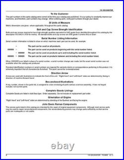 John Deere 110 Excavator Parts Catalog Manual