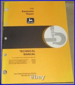 John Deere 110 Excavator Technical Service Shop Repair Manual Book Tm1658