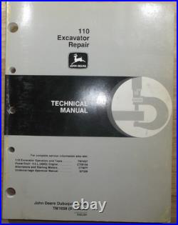 John Deere 110 Excavator Technical Service Shop Repair Manual Book Tm1658