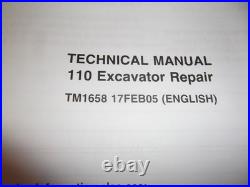 John Deere 110 Excavator Technical Service Shop Repair Manual Book Tm1658