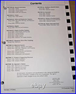 John Deere 110 Excavator Technical Service Shop Repair Manual Book Tm1658