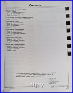 John Deere 120 Excavator Operation & Test Service Repair Manual JD TM1659