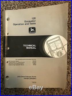John Deere 120 Excavator Operation & Test Shop Repair Technical Manual TM1659