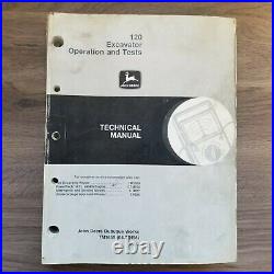 John Deere 120 Excavator Operation and Tests Technical Manual TM1659