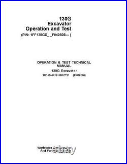 John Deere 130g Excavator Operation Test Service Manual
