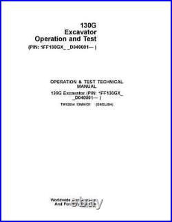 John Deere 130g Excavator Operation Test Service Manual 1ff130gx D040001