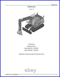 John Deere 130g Excavator Parts Catalog Manual Sn F040608