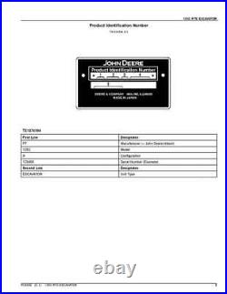 John Deere 135c Rts Excavator Parts Catalog Manual