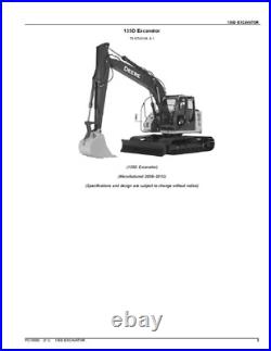 John Deere 135d Excavator Parts Catalog Manual