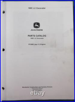 John Deere 160c LC Excavator Parts Manual Book Catalog Pc9085