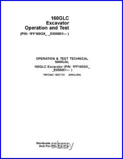 John Deere 160glc Excavator Operation Test Service Manual