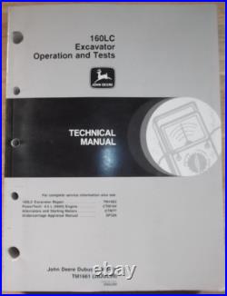 John Deere 160lc Excavator Technical Service Shop Op Test Manual Book Original
