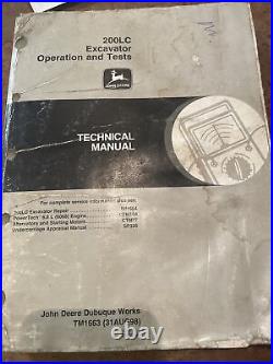 John Deere 200LC Excavator Operation And Tests Technical Manual TM1663