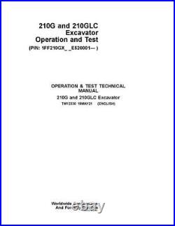 John Deere 210g 210glc Excavator Operation Test Service Manual