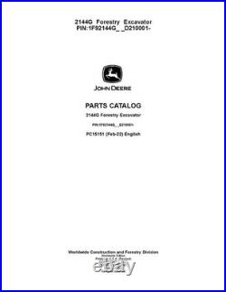 John Deere 2144g Foresty Excavator Parts Catalog Manual