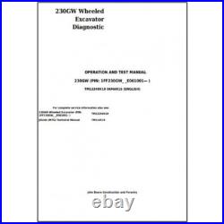 John Deere 230gw Wheeled Excavator Diagnostic, Test Service Manual Pdf On Usb John Deere 230gw Wheeled Excavator Diagnostic, Test Service Manual Pdf On Usb