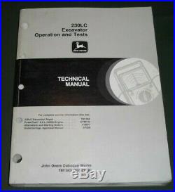 John Deere 230lc Excavator Technical Service Shop Op Test Manual Book Tm1665