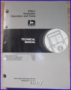 John Deere 230lc Excavator Technical Service Shop Operations & Tests Manual Book