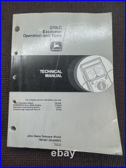 John Deere 270LC Excavator Operation & Test Manual TM1667