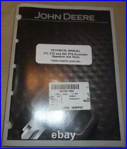 John Deere 27c 35c Zts Excavator Technical Service Shop Op Test Manual Tm2052
